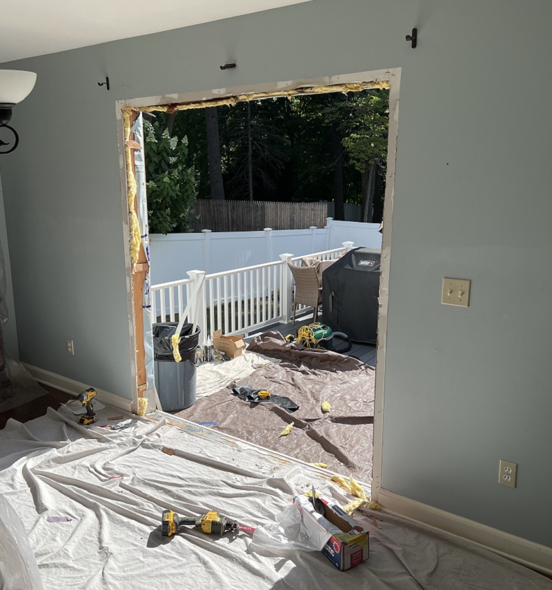 Remove the old door
